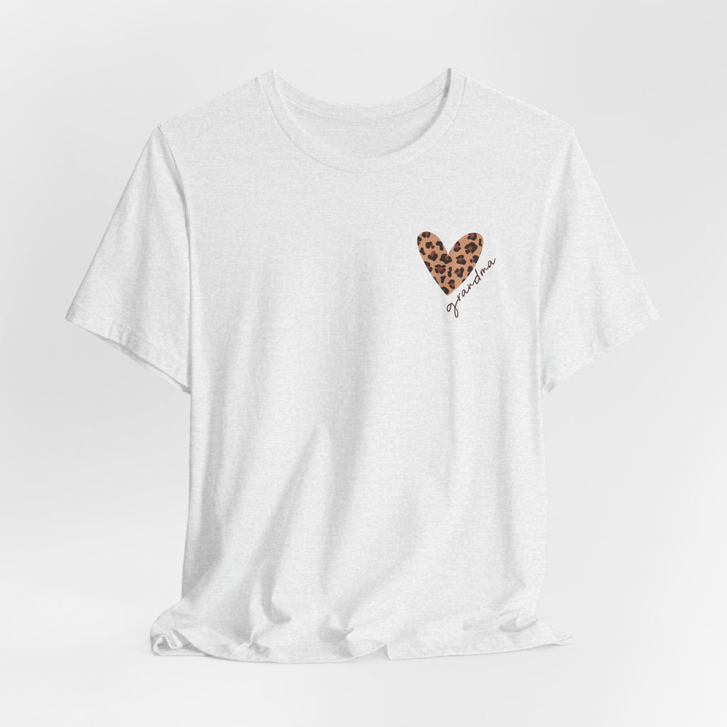 Leopard Heart Grandma T-Shirt Personalized