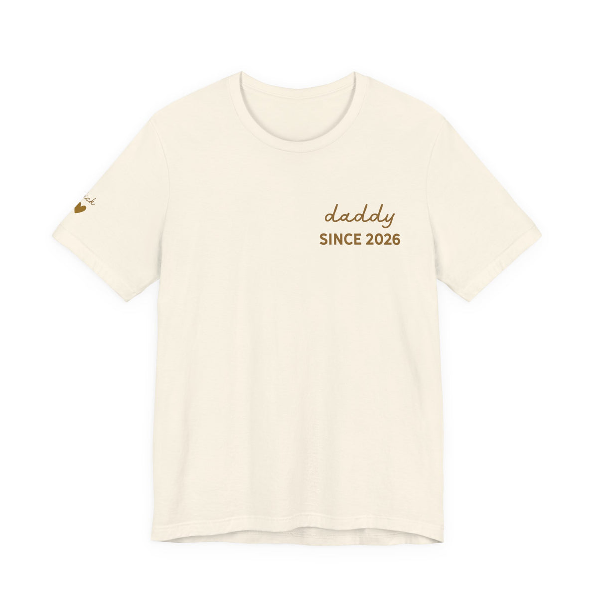 Camiseta Papá Desde Fecha en Corazón y Nombres en Manga