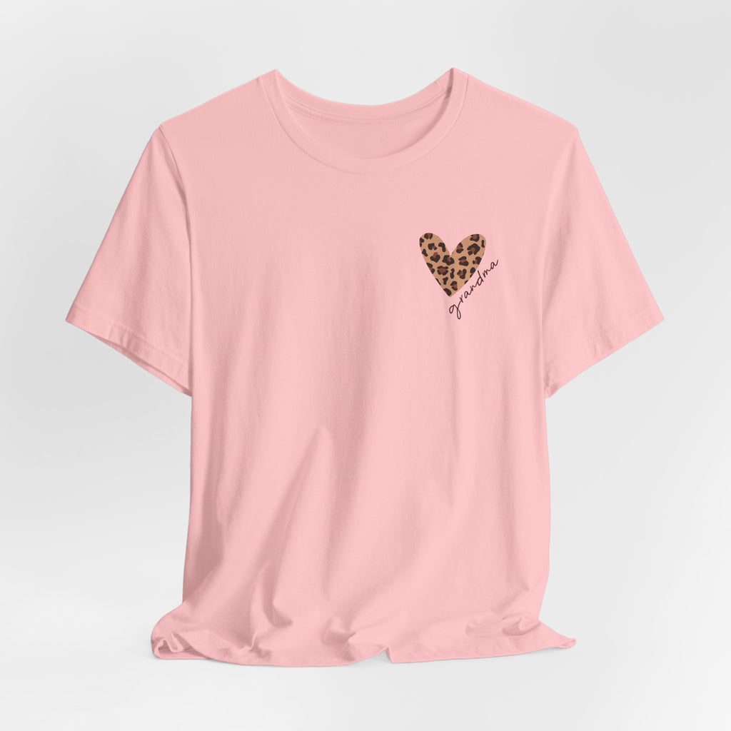 Leopard Heart Grandma T-Shirt Personalized