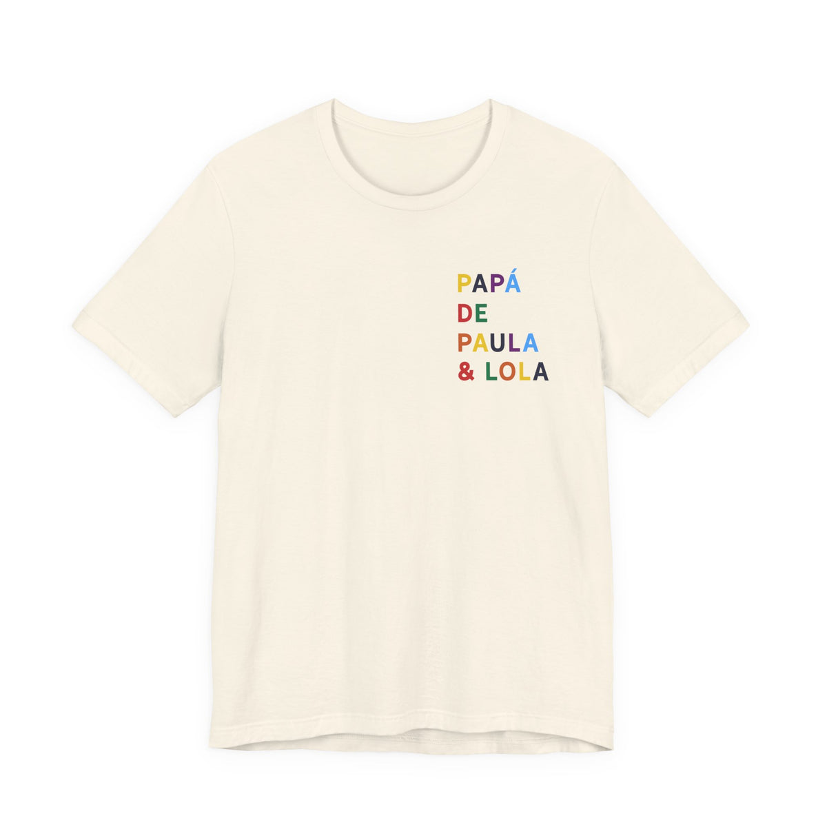 Camiseta Papá con nombre multicolor