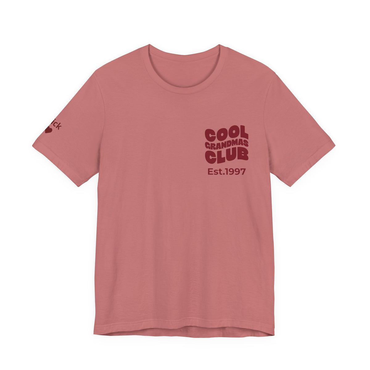 Camiseta Club de Abuelas Geniales y Nombres de Nietos en la Manga