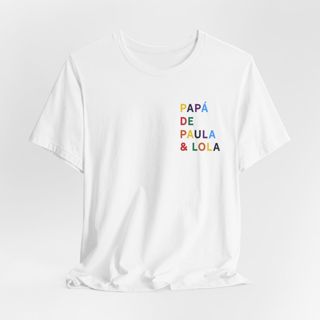 Camiseta Papá con nombre multicolor