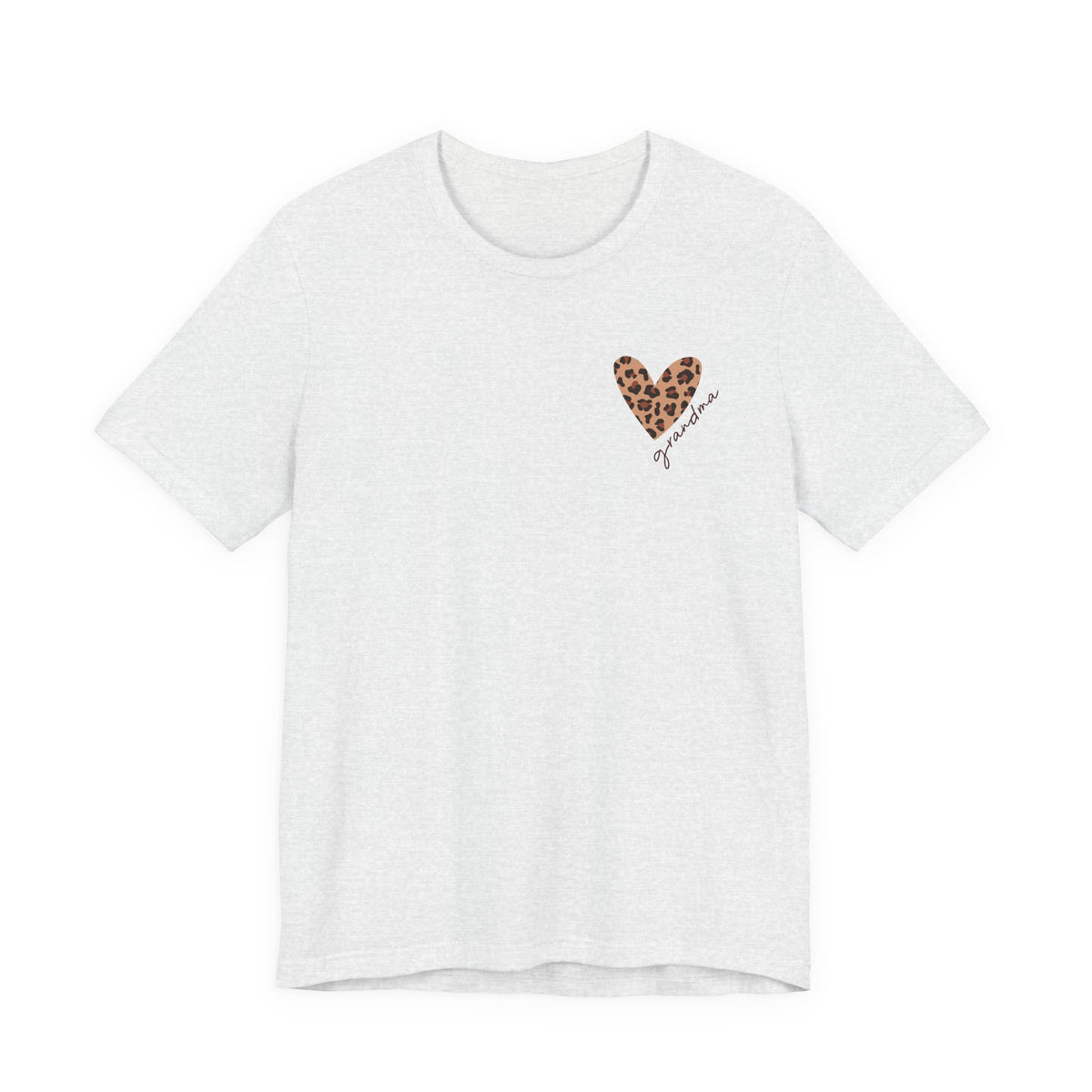 Camiseta de Abuela Corazón de Leopardo Personalizada
