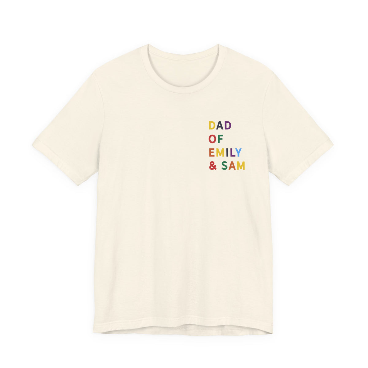 Camiseta Papá de nombre multicolor daddy
