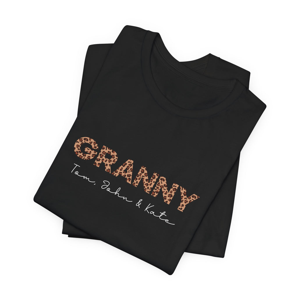 Camiseta personalizada de leopardo para abuela