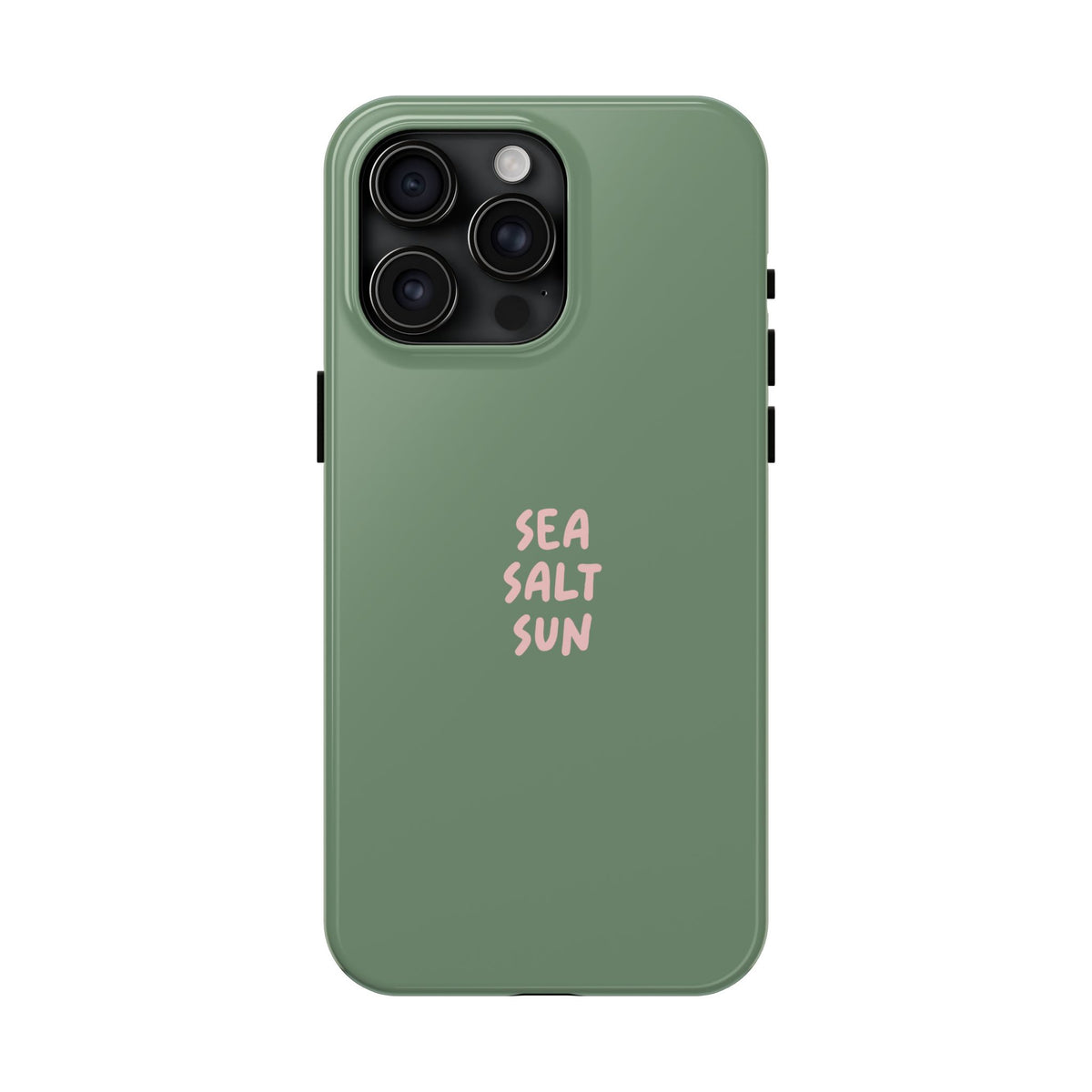 Funda de teléfono color verde con texto personalizado