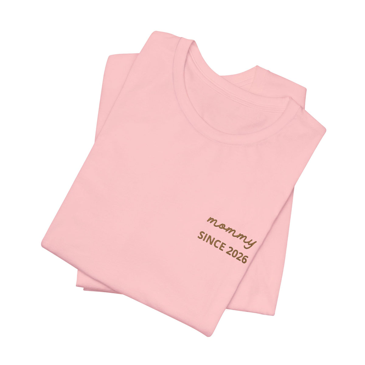 Tshirt Personalized Mom Est Embroidered Heart & Sleeve Tee