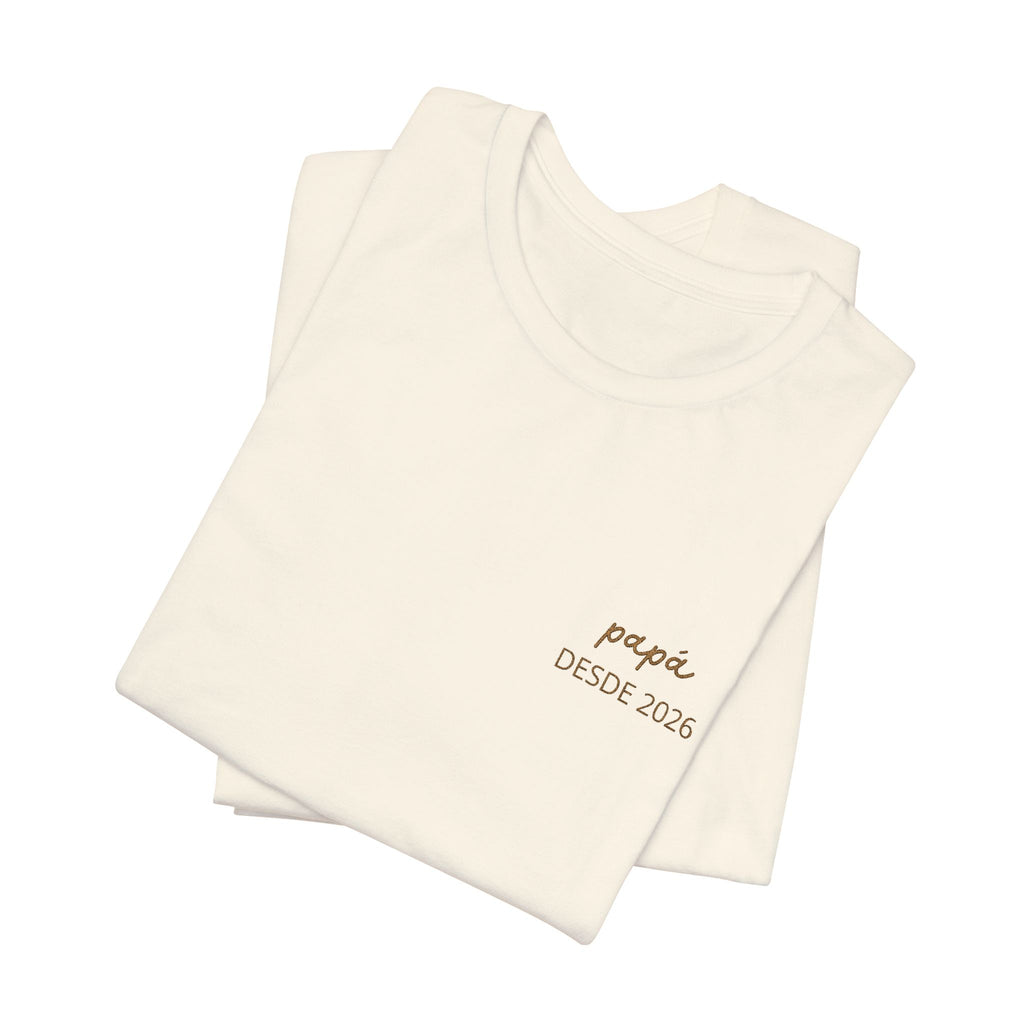 Camiseta Papá Personalizada Bordada con Fecha y Nombres