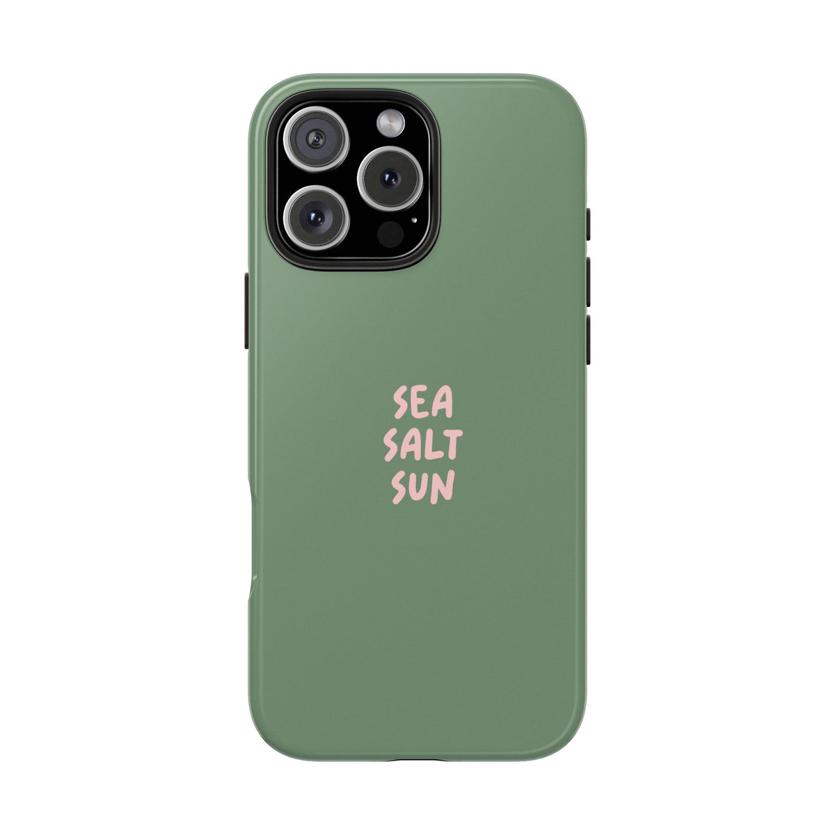 Funda de teléfono color verde con texto personalizado