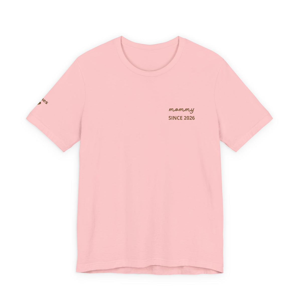 Camiseta Personalizada Mamá Est Corazón Bordado y Manga