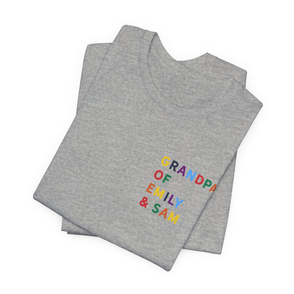 Grandpa Shirt with Multicolored Grandchildren's Names