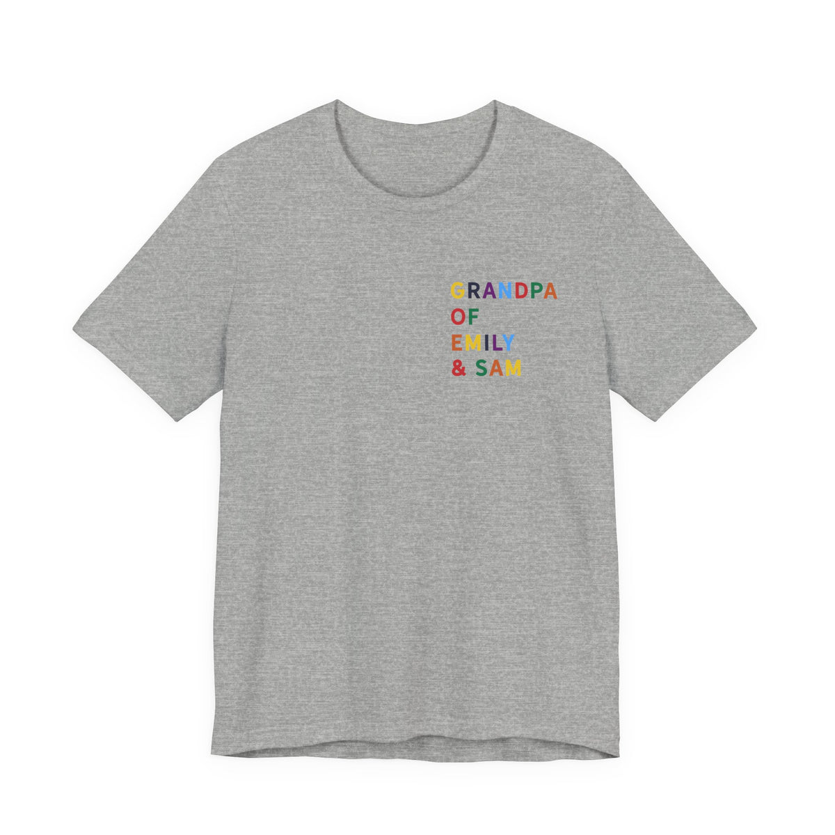 Camisa de Abuelo con Nombres Multicolor de los Nietos