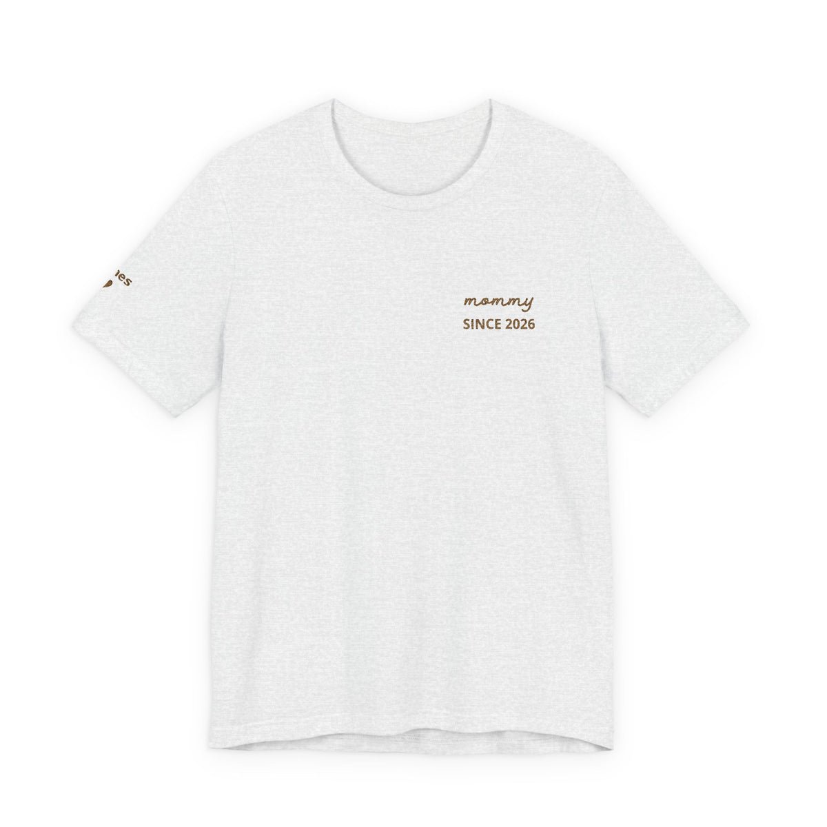 Camiseta Personalizada Mamá Est Corazón Bordado y Manga