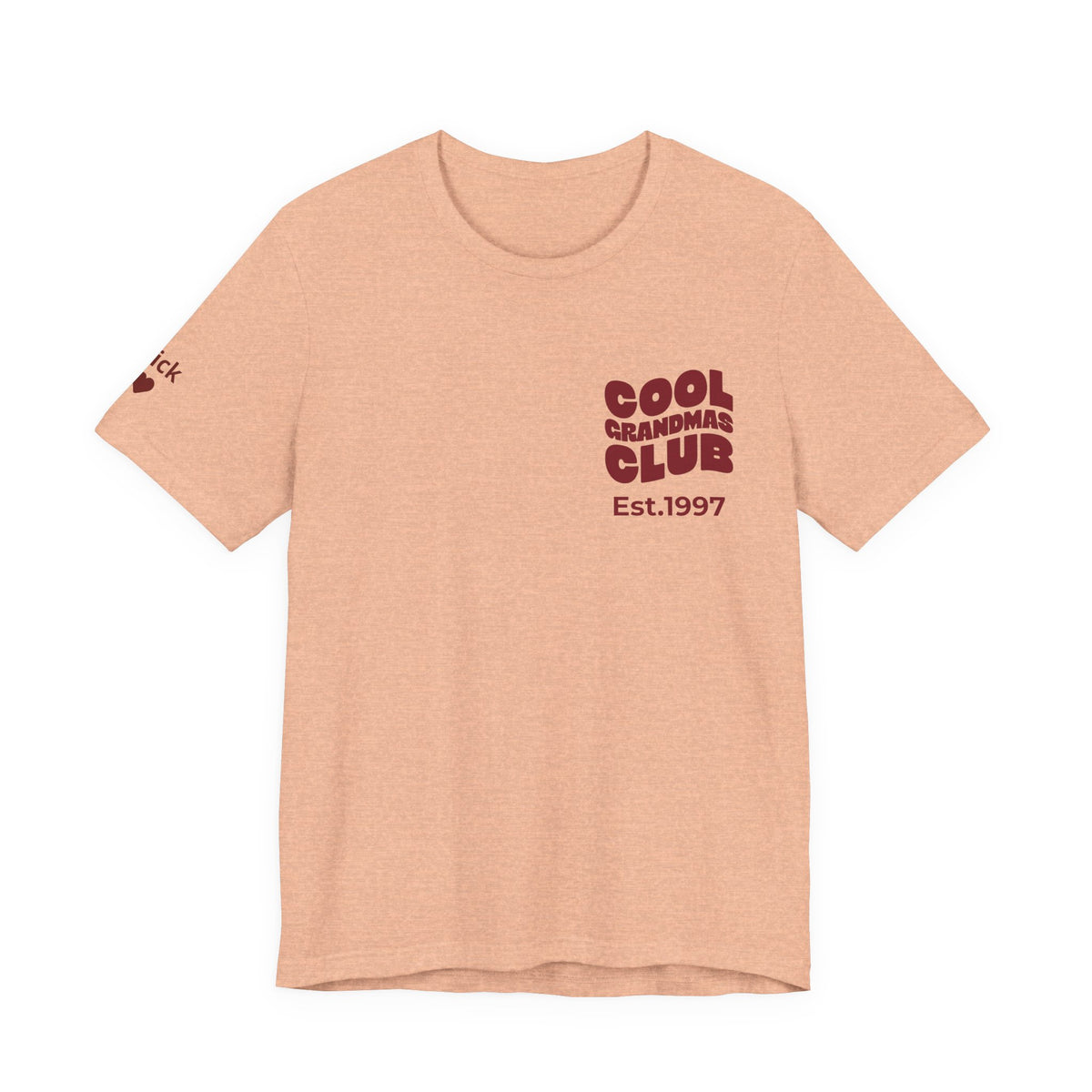 Camiseta Club de Abuelas Geniales y Nombres de Nietos en la Manga