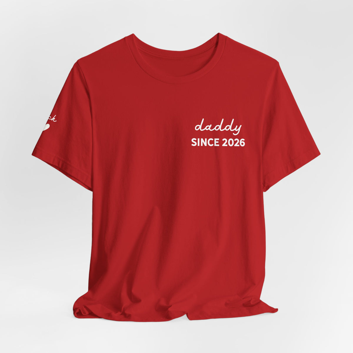 T-Shirt Dad Since Date on Heart and First Names on Sleeve