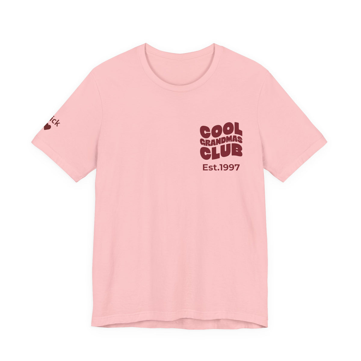 Camiseta Club de Abuelas Geniales y Nombres de Nietos en la Manga