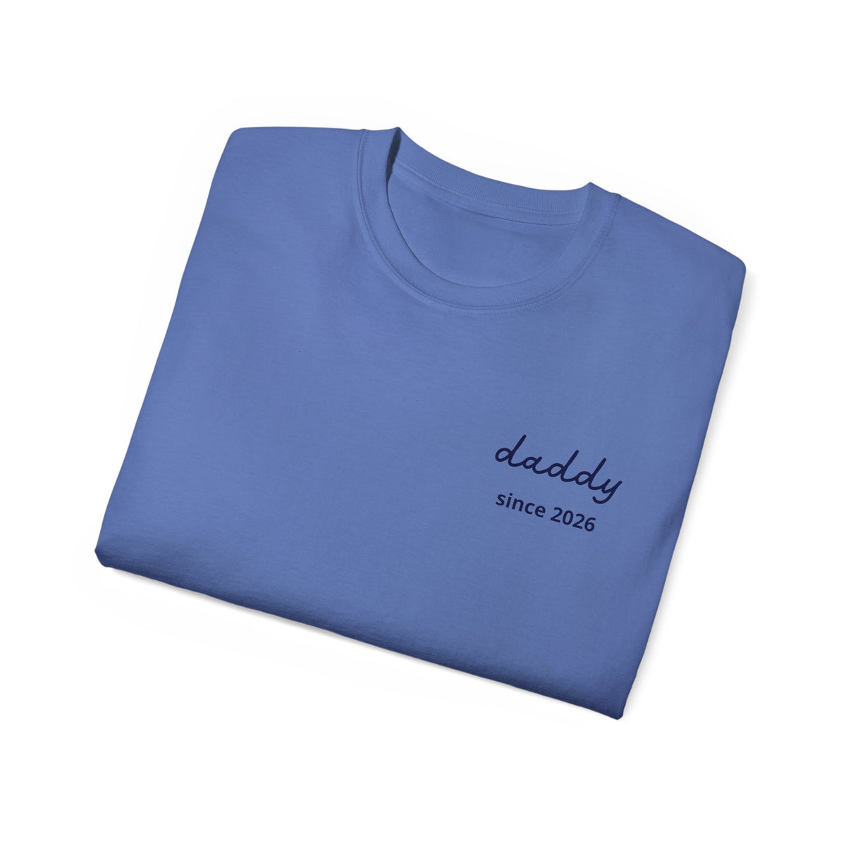 T-shirt Dad since date pinted on heart and first names on sleeve
