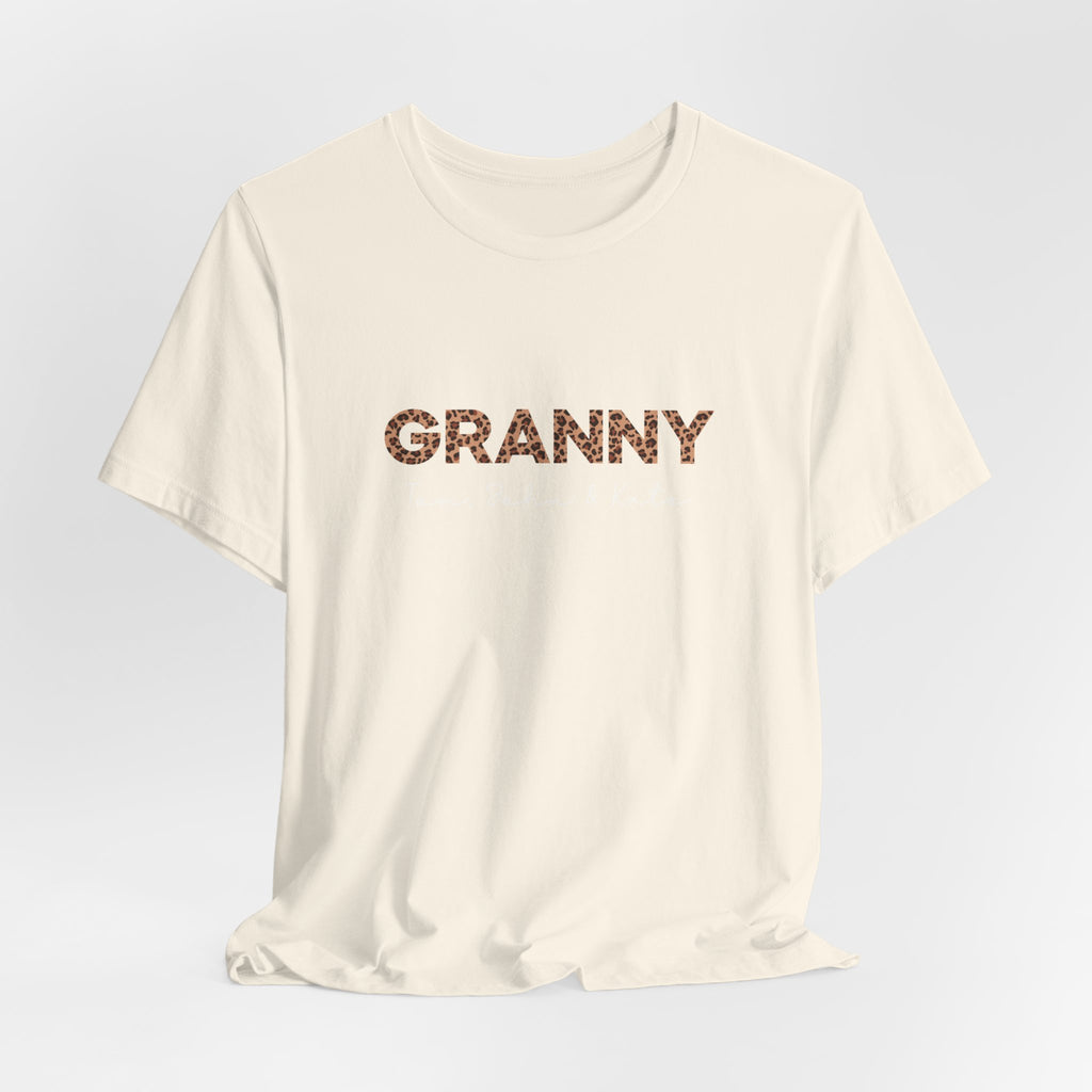 Camiseta personalizada de leopardo para abuela