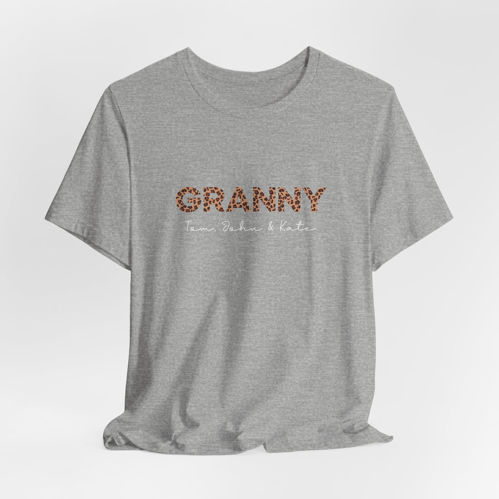 Camiseta personalizada de leopardo para abuela
