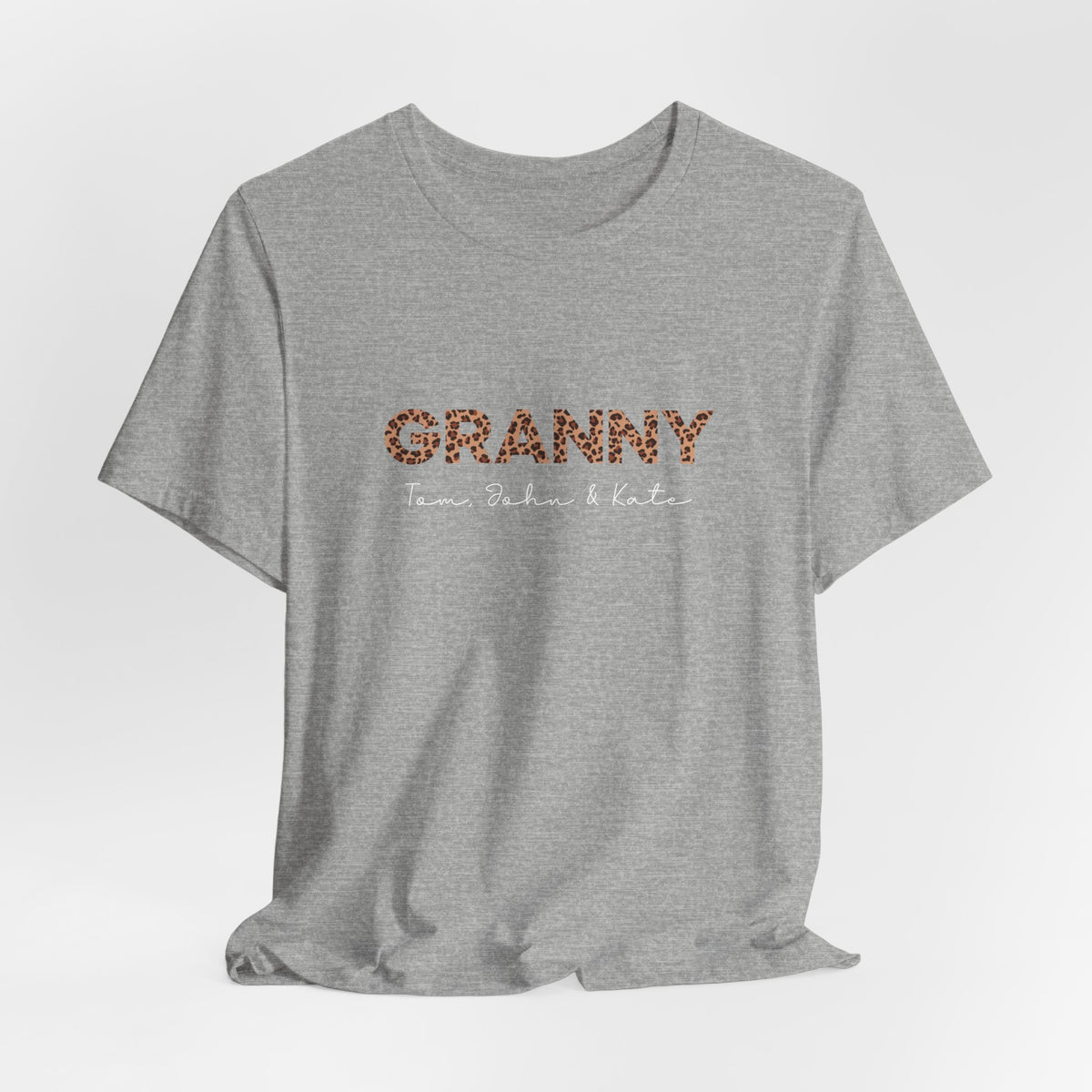 Camiseta personalizada de leopardo para abuela