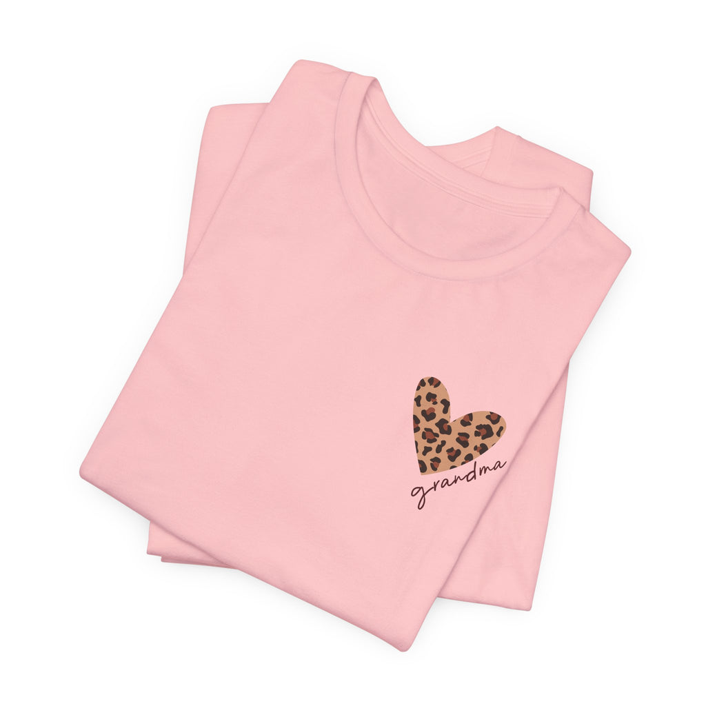 Leopard Heart Grandma T-Shirt Personalized