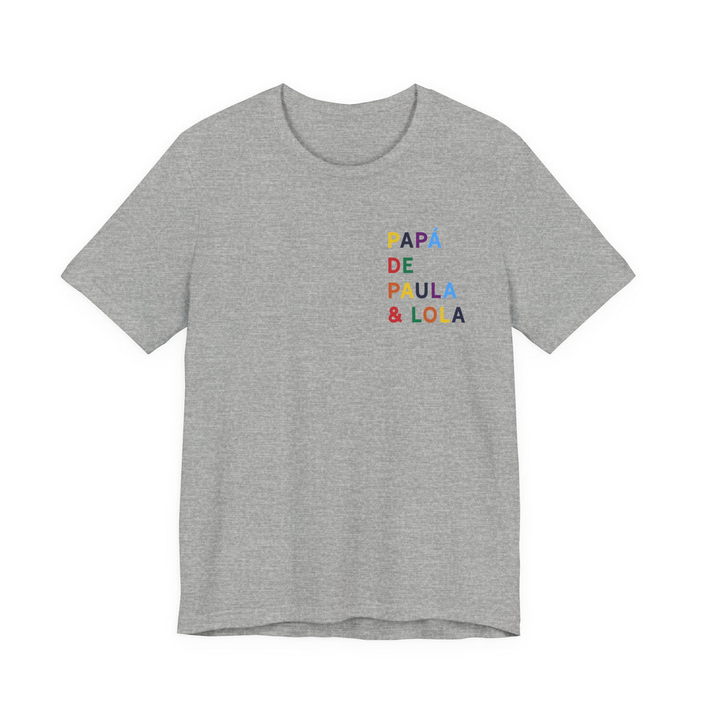 Camiseta Papá con nombre multicolor