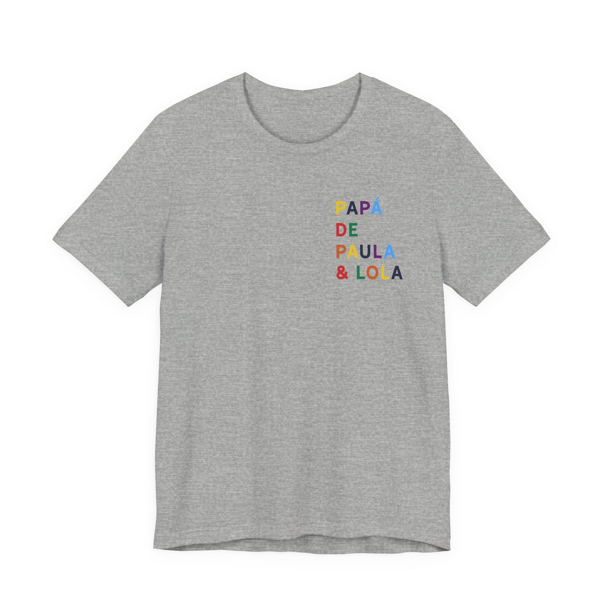 Camiseta Papá con nombre multicolor