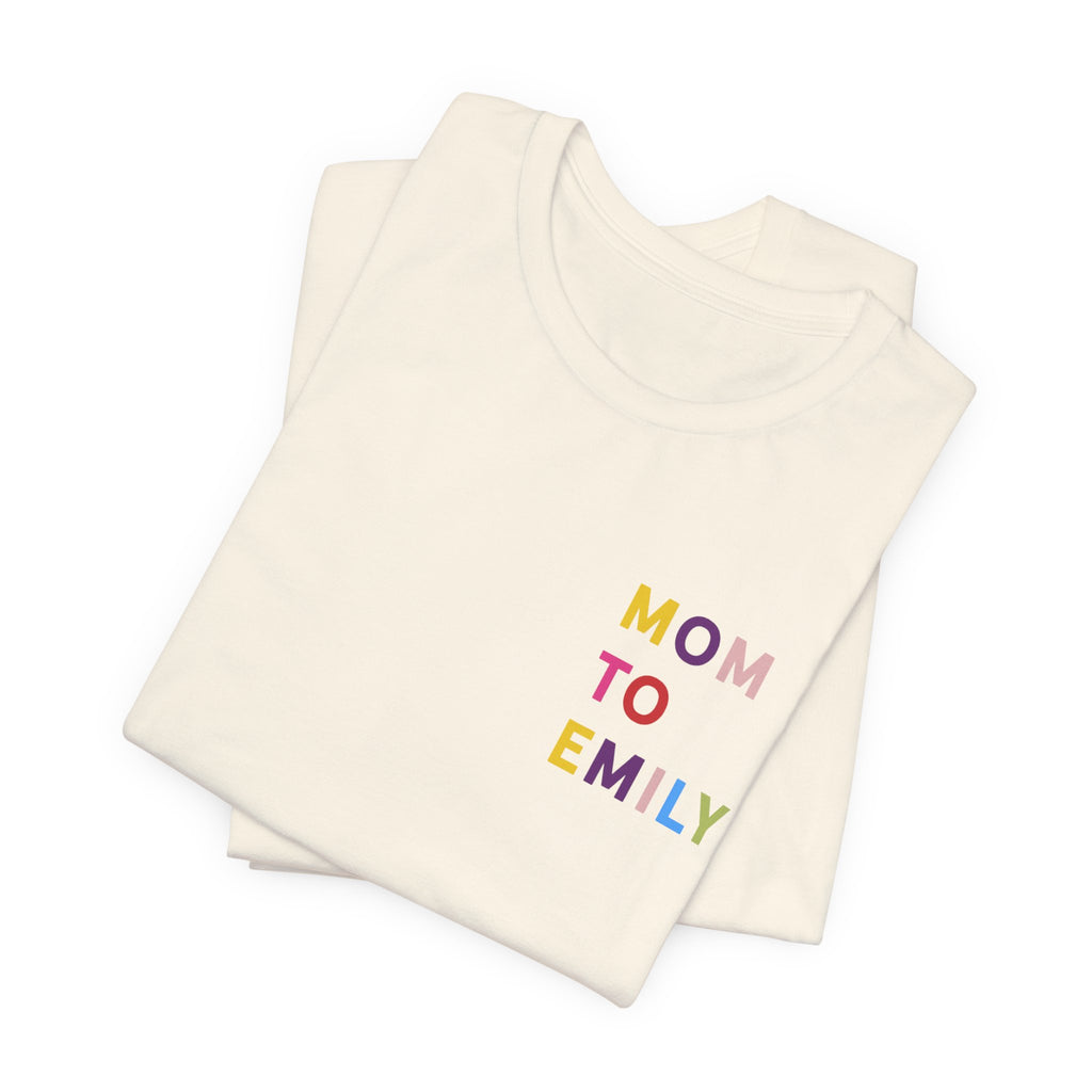 Camiseta multicolor con nombre de mamá