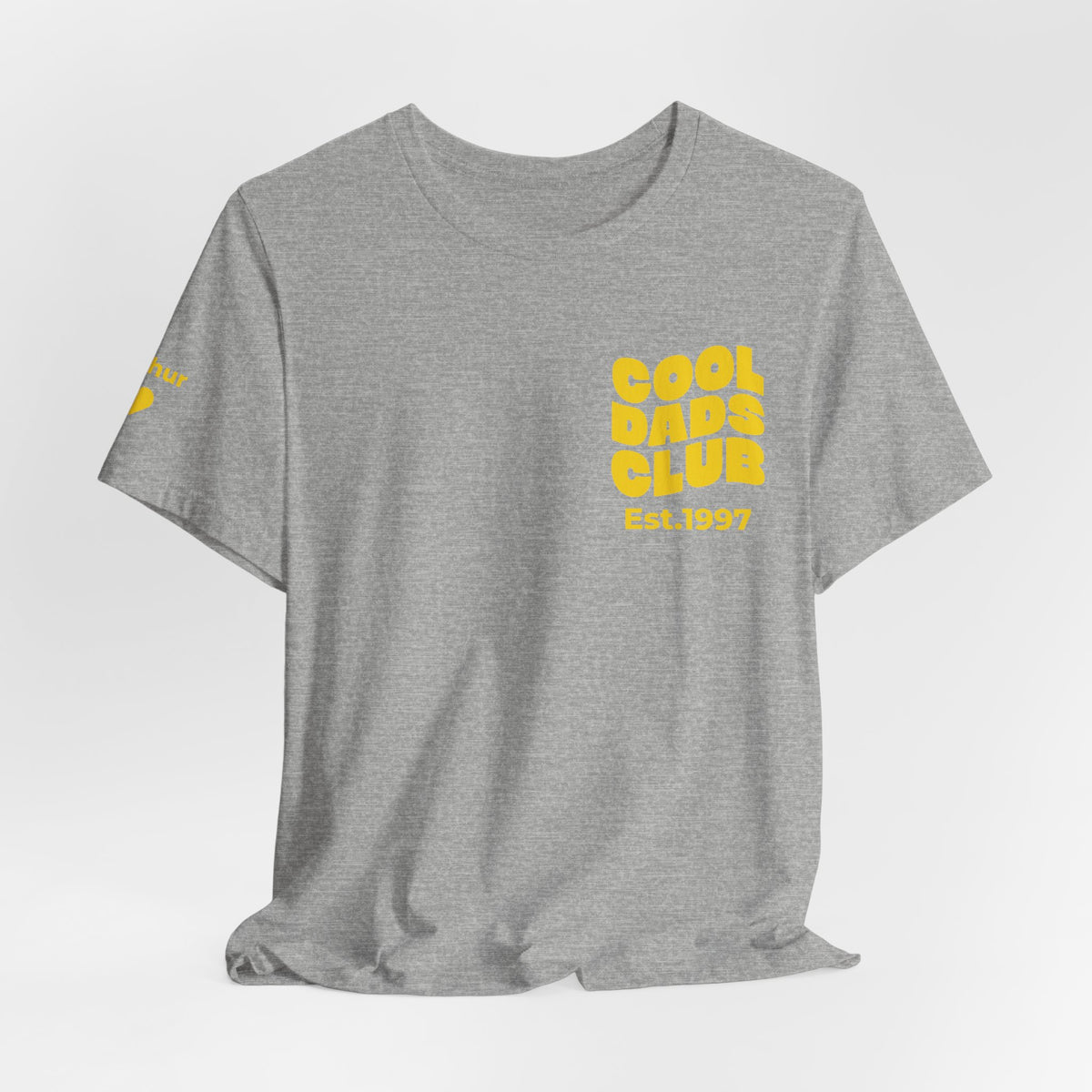 Camiseta Club de Padres Geniales y nombres en la manga
