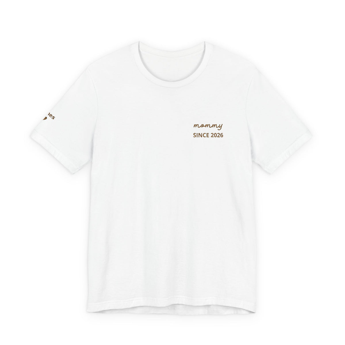 Camiseta Personalizada Mamá Est Corazón Bordado y Manga