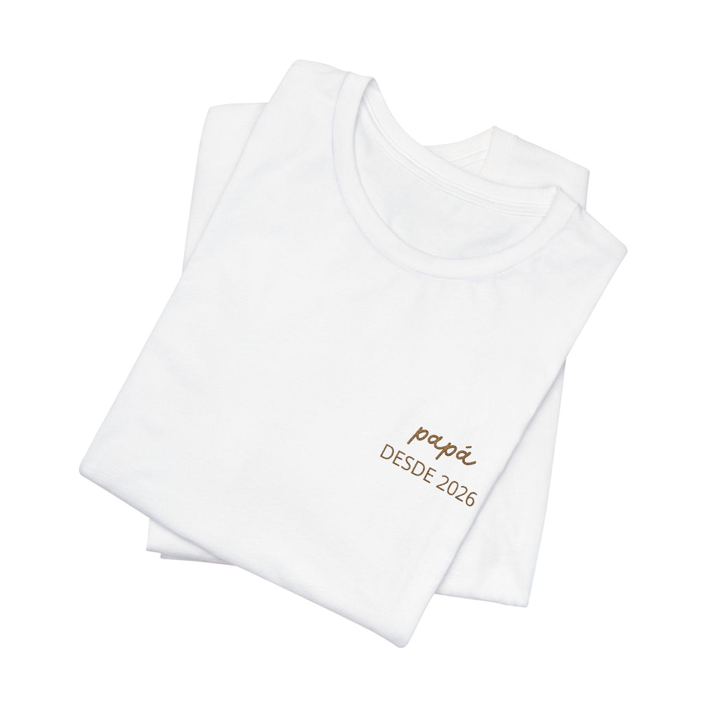 Camiseta Papá Personalizada Bordada con Fecha y Nombres