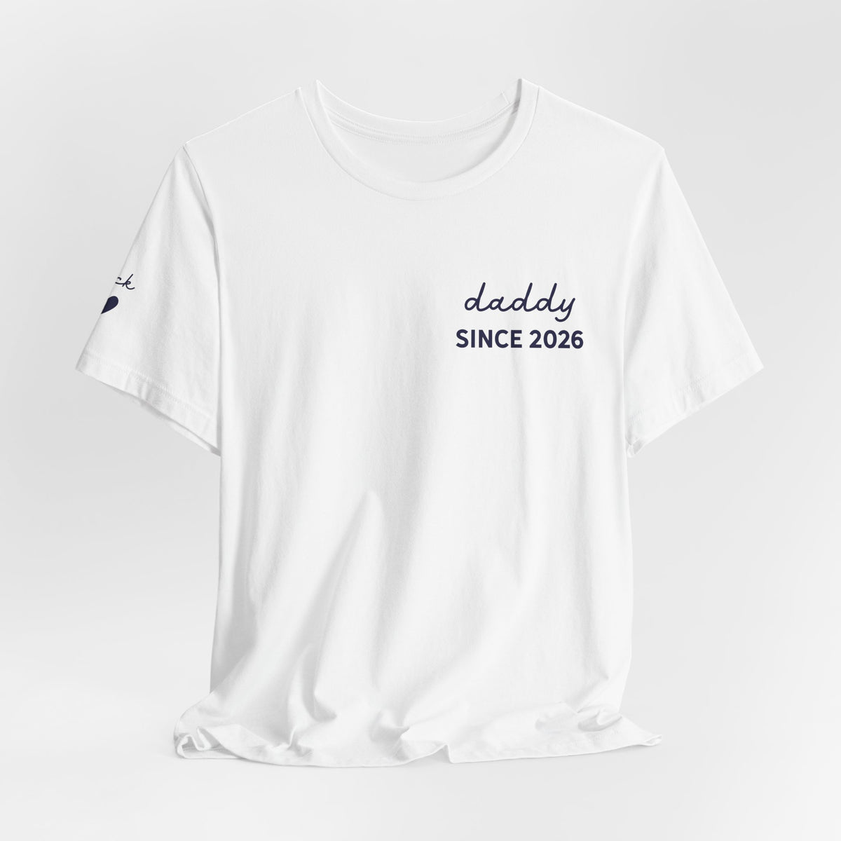 Camiseta Papá Desde Fecha en Corazón y Nombres en Manga