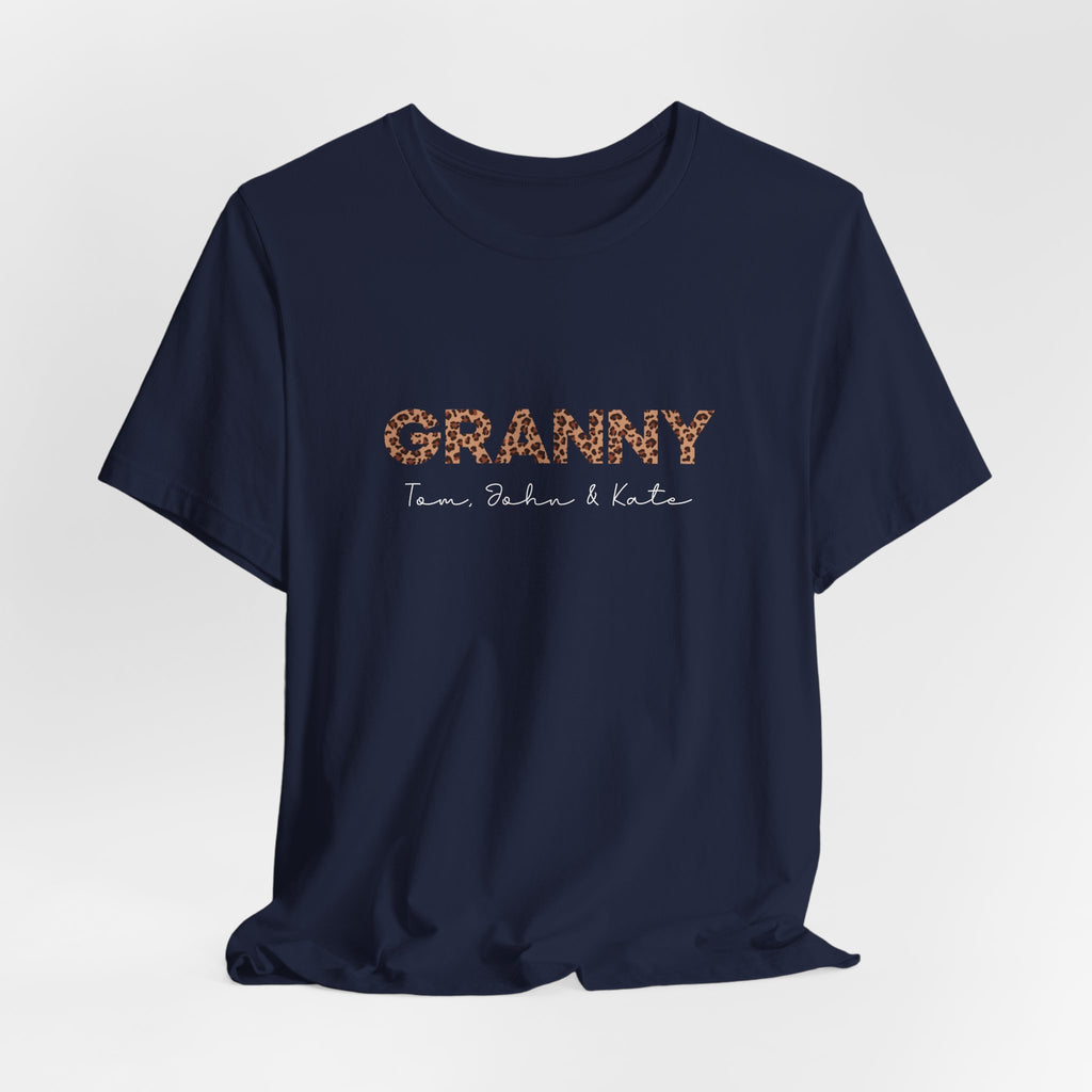 Camiseta personalizada de leopardo para abuela