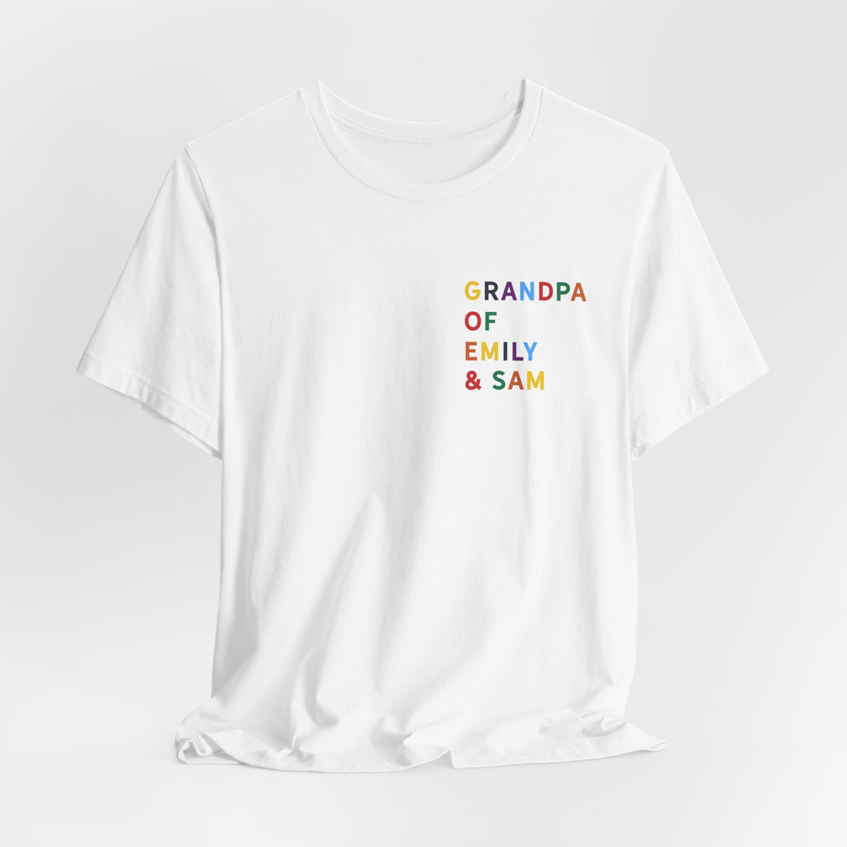 Camisa de Abuelo con Nombres Multicolor de los Nietos