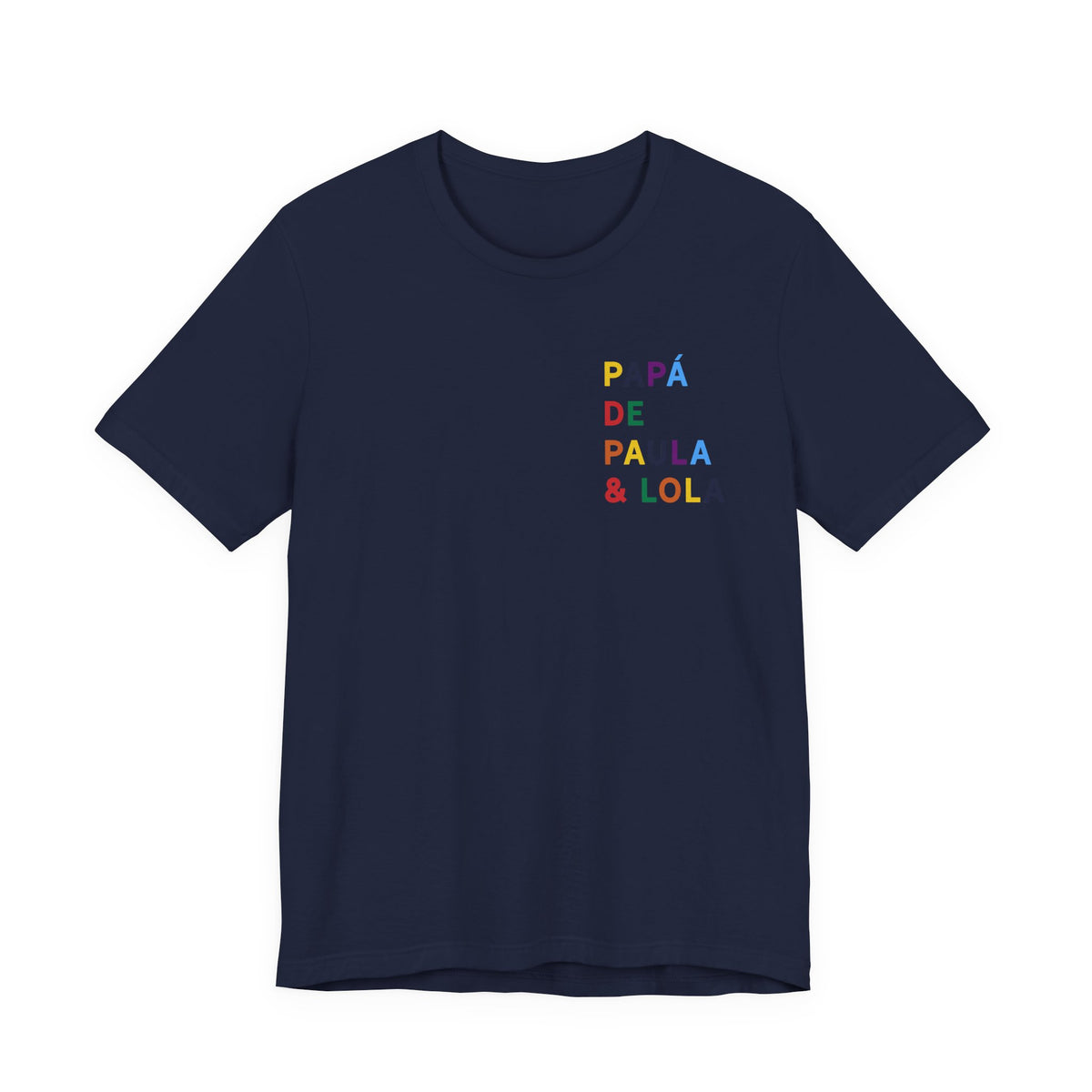 Camiseta Papá con nombre multicolor