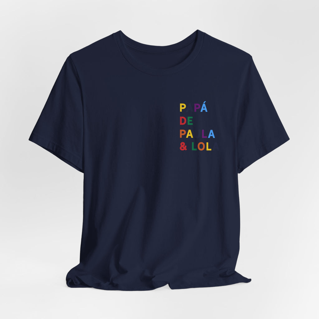 Camiseta Papá con nombre multicolor