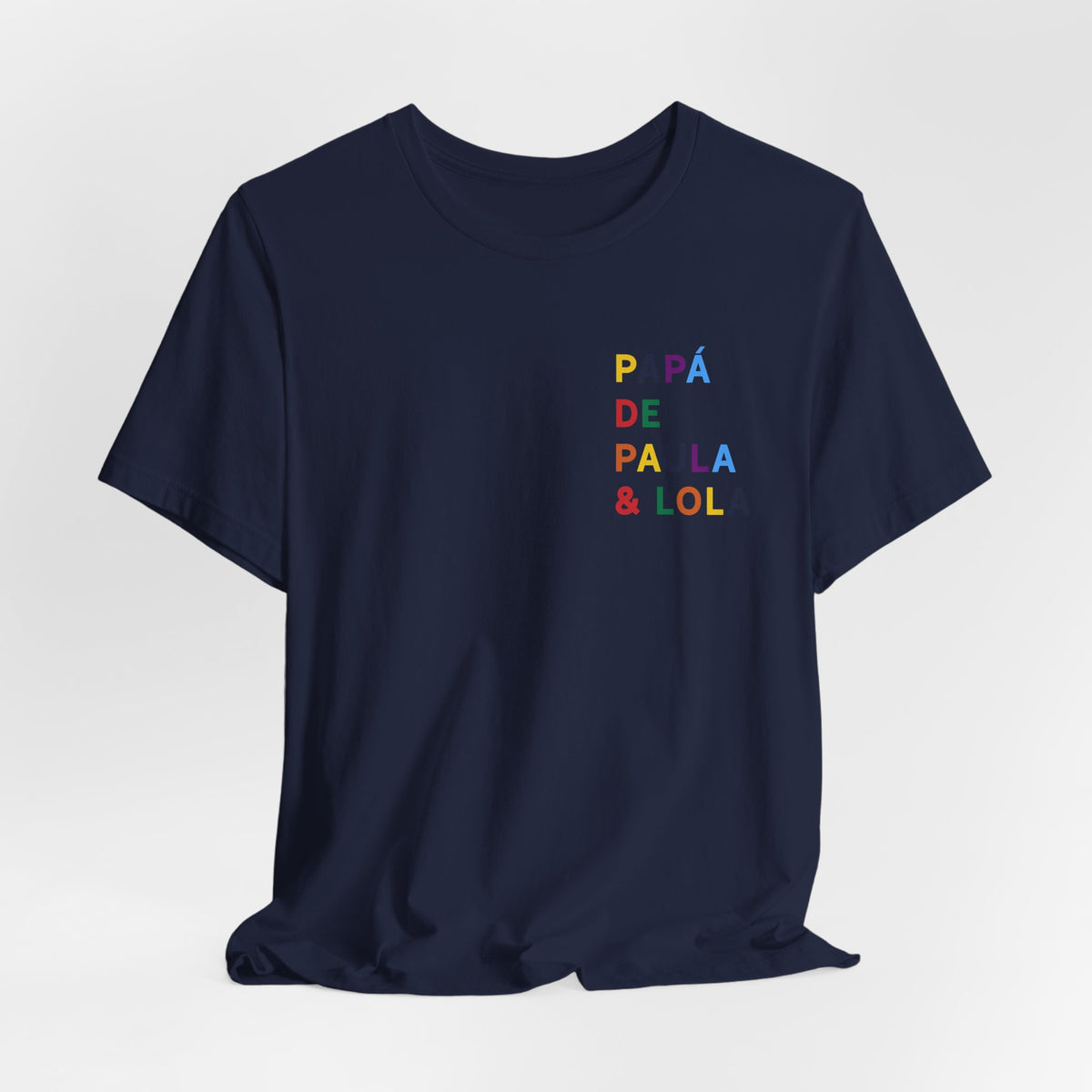Camiseta Papá con nombre multicolor