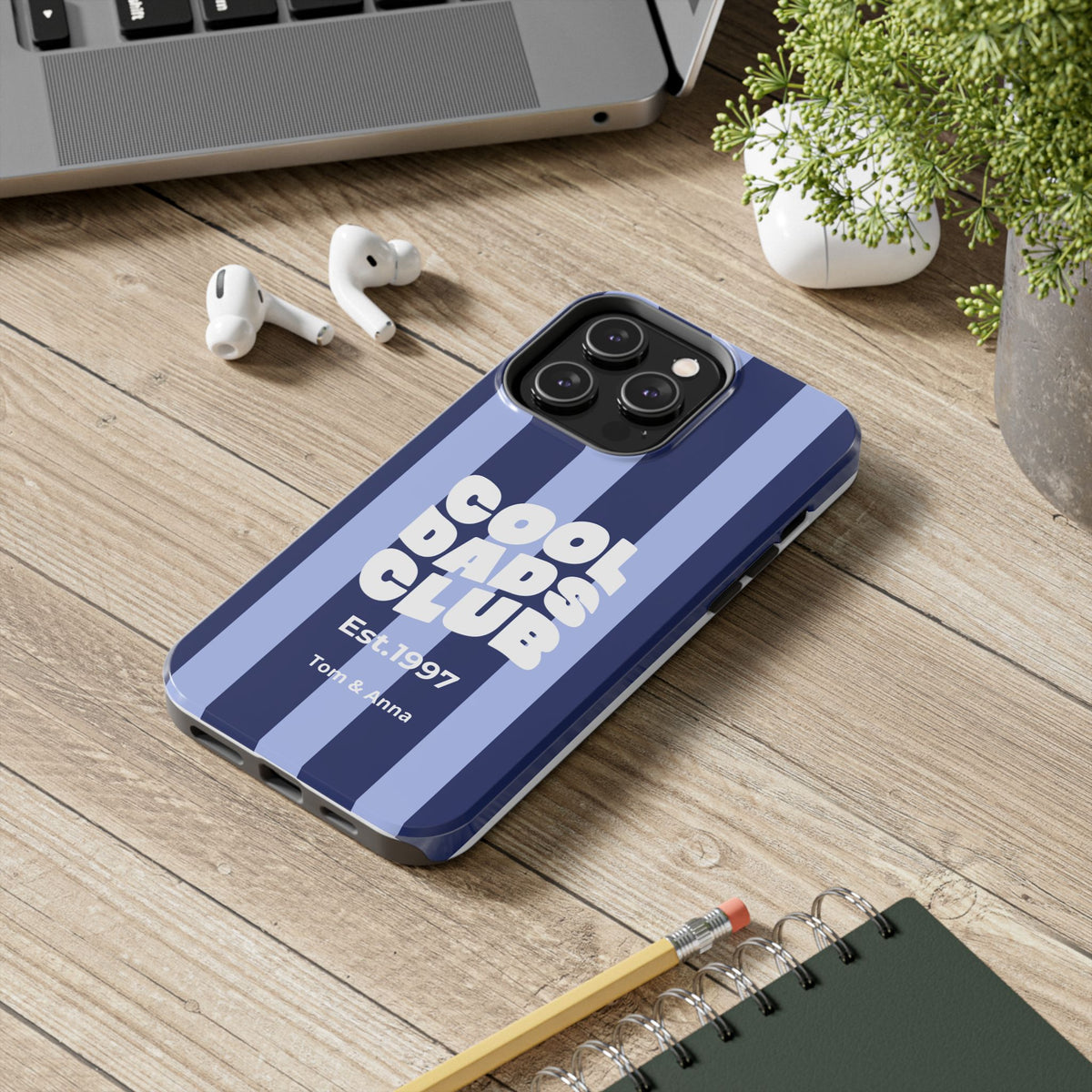 Funda para teléfono Papás Geniales Club y Nombres de los niños