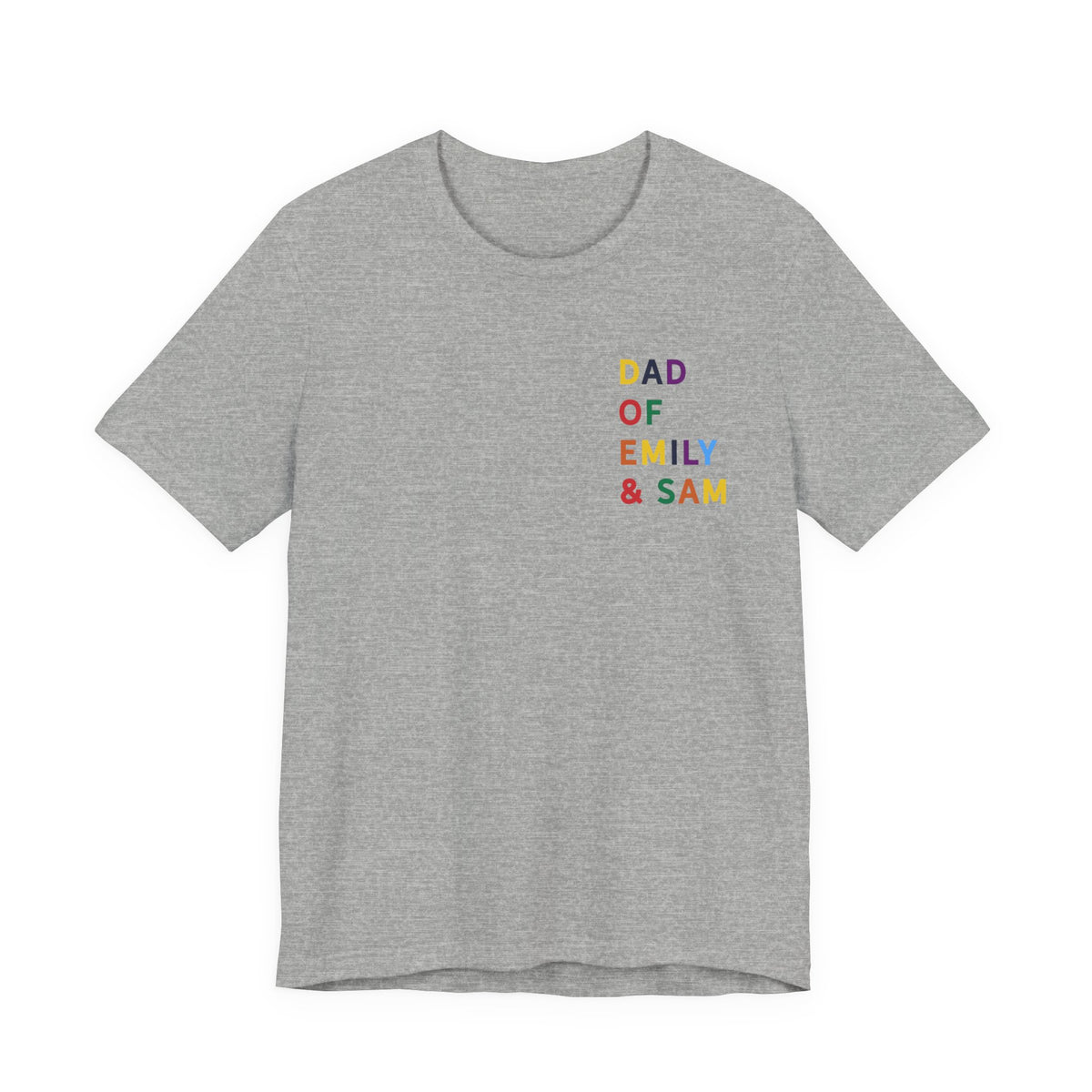 Camiseta Papá de nombre multicolor daddy