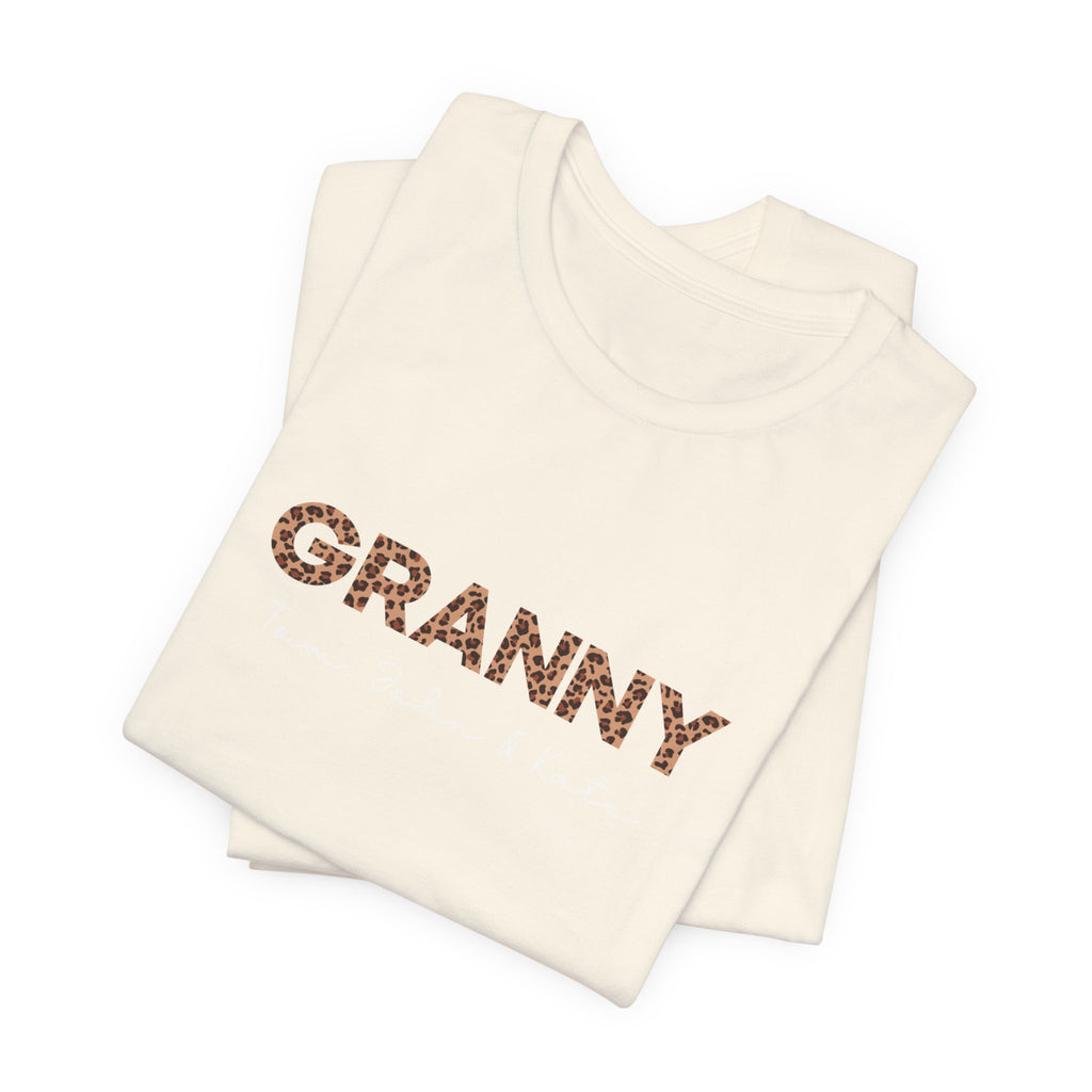 Camiseta personalizada de leopardo para abuela