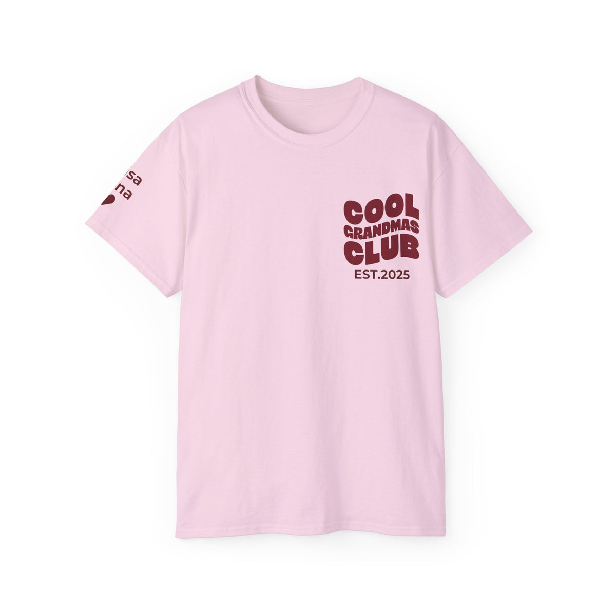 T-Shirt Cool Grandma Club with Grandchildren’s First Names on the Sleeve