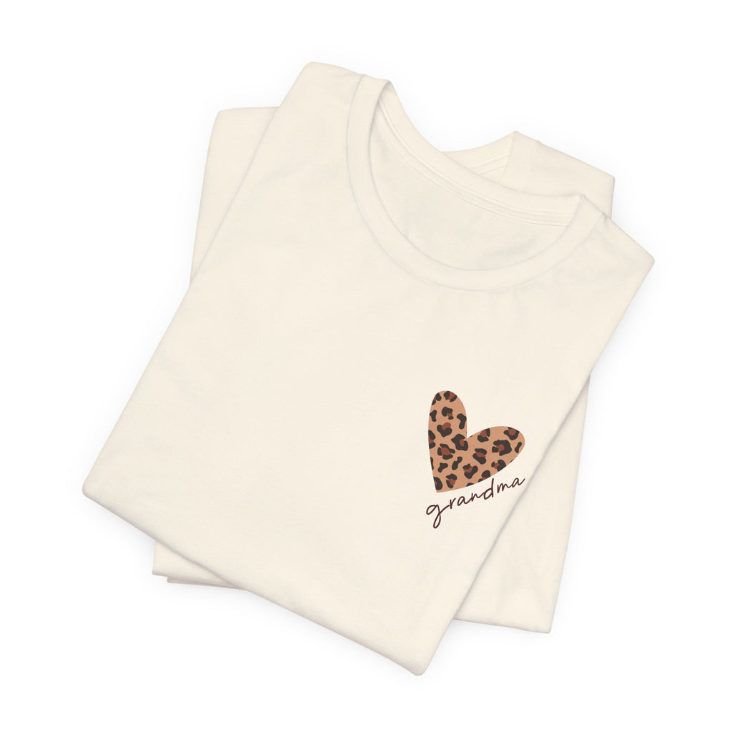 Leopard Heart Grandma T-Shirt Personalized