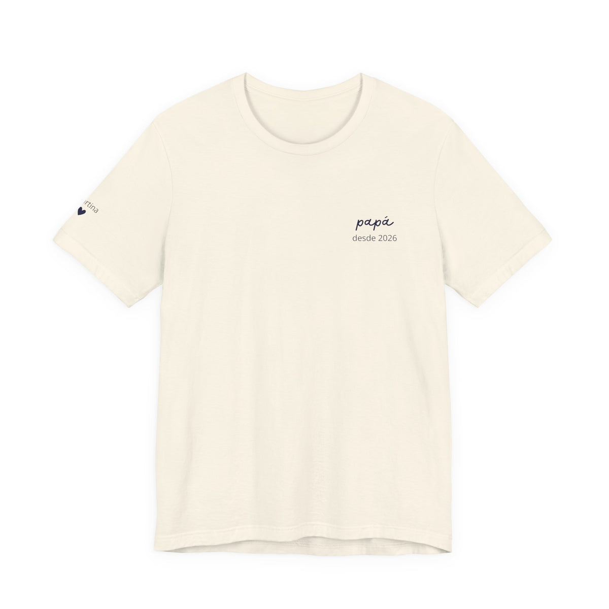 T-Shirt Papa Personnalisé Imprimé avec Date et Noms