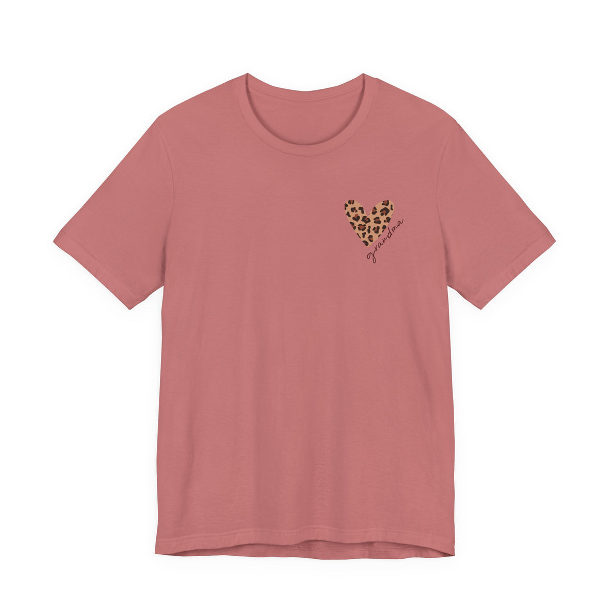 Camiseta de Abuela Corazón de Leopardo Personalizada