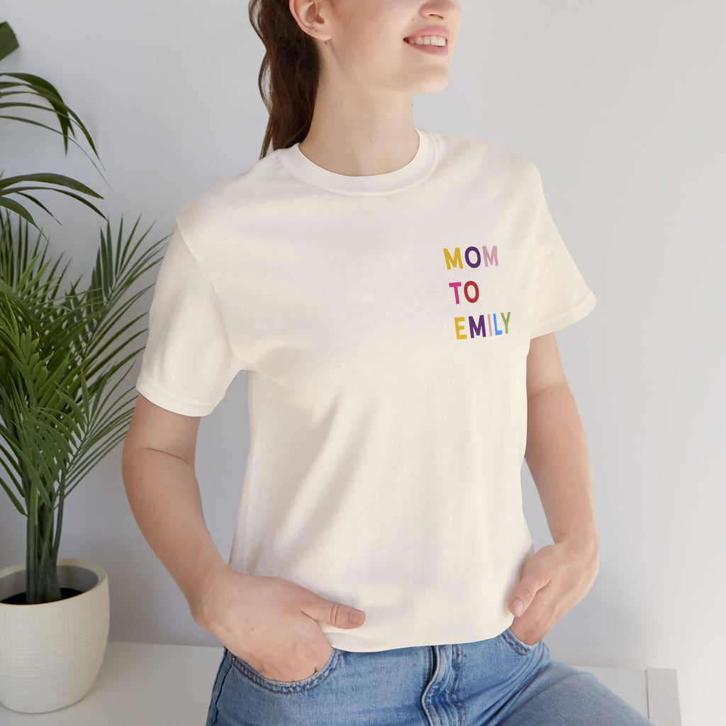 Camiseta multicolor con nombre de mamá