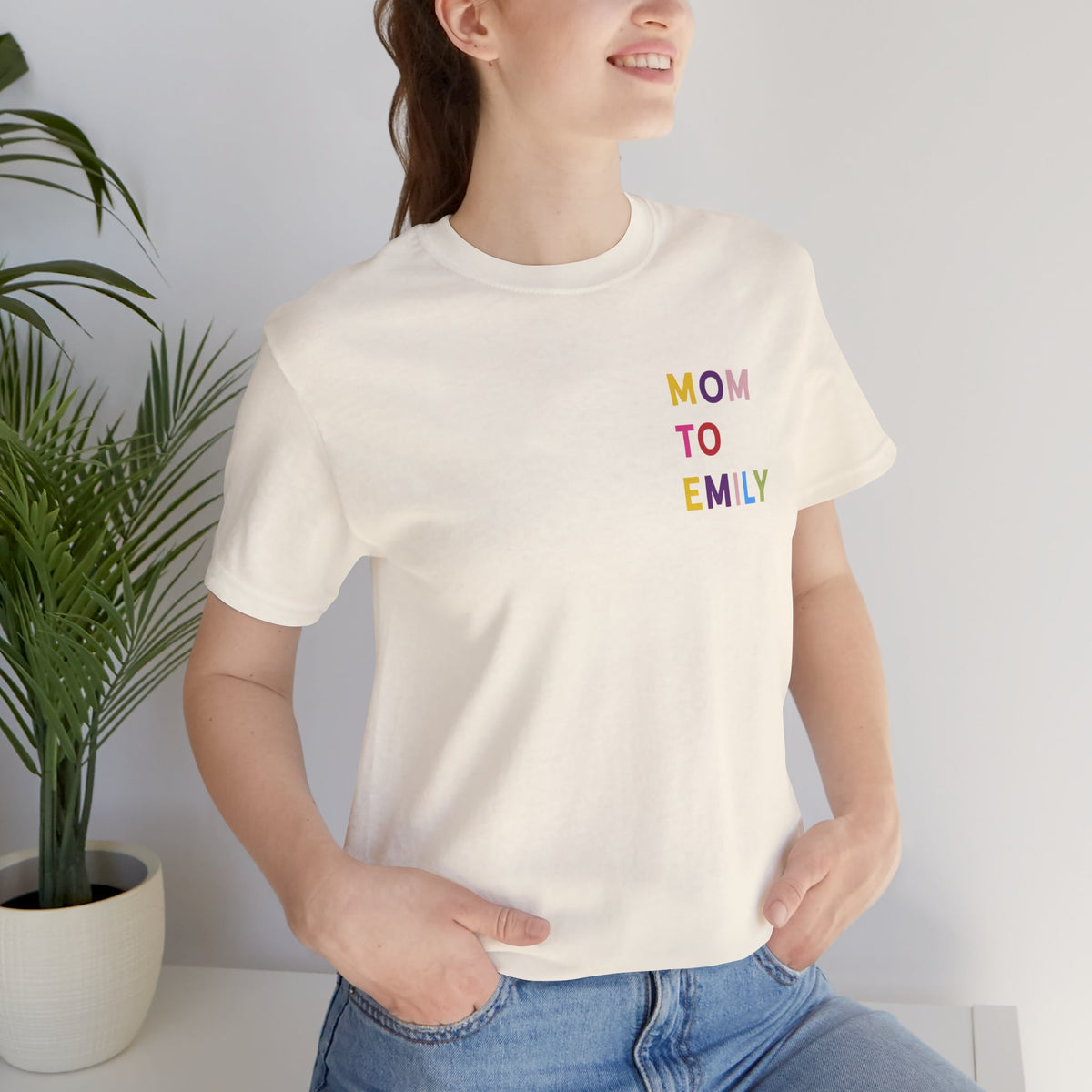 Camiseta multicolor con nombre de mamá