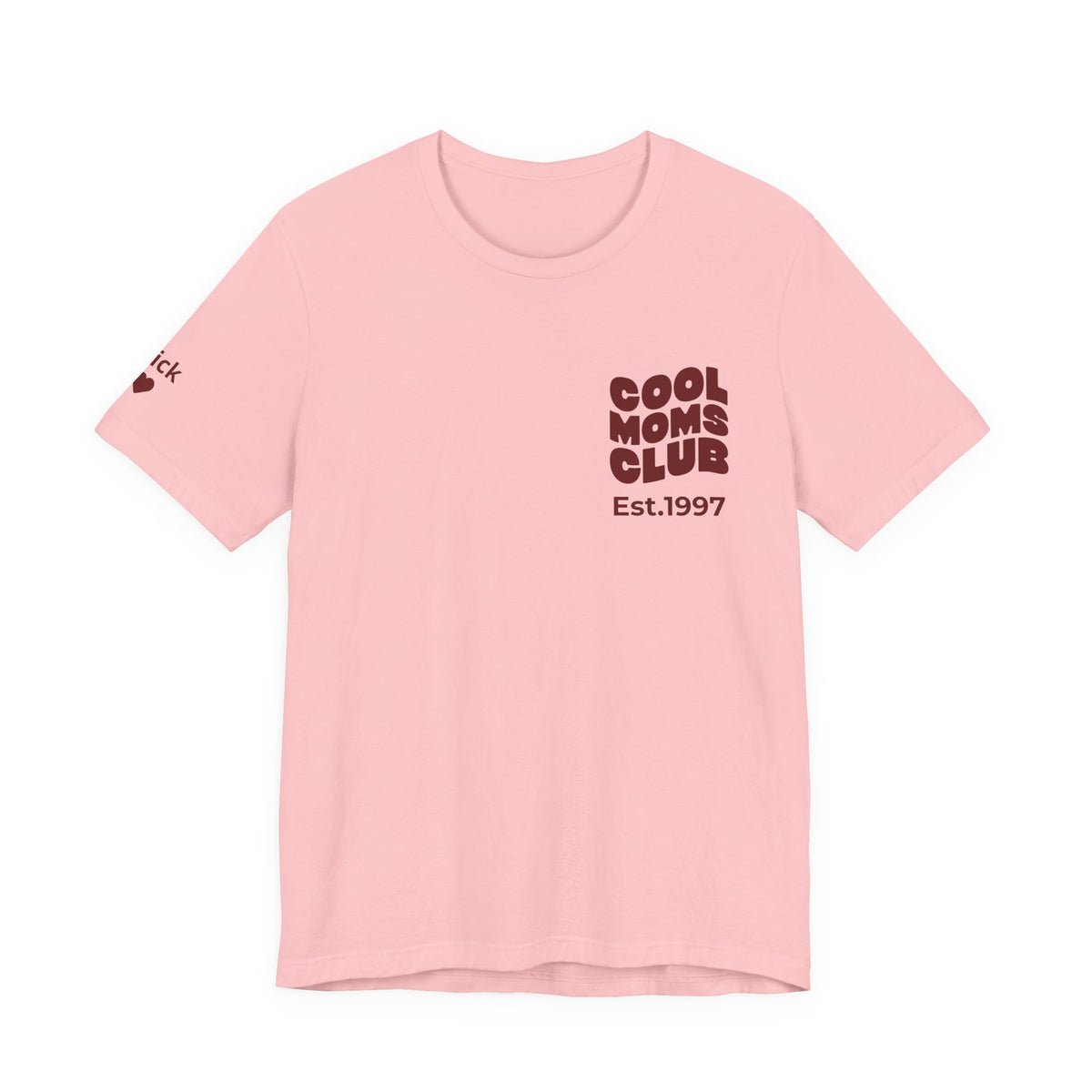 Camiseta: Club de mamás geniales y nombres propios en la manga