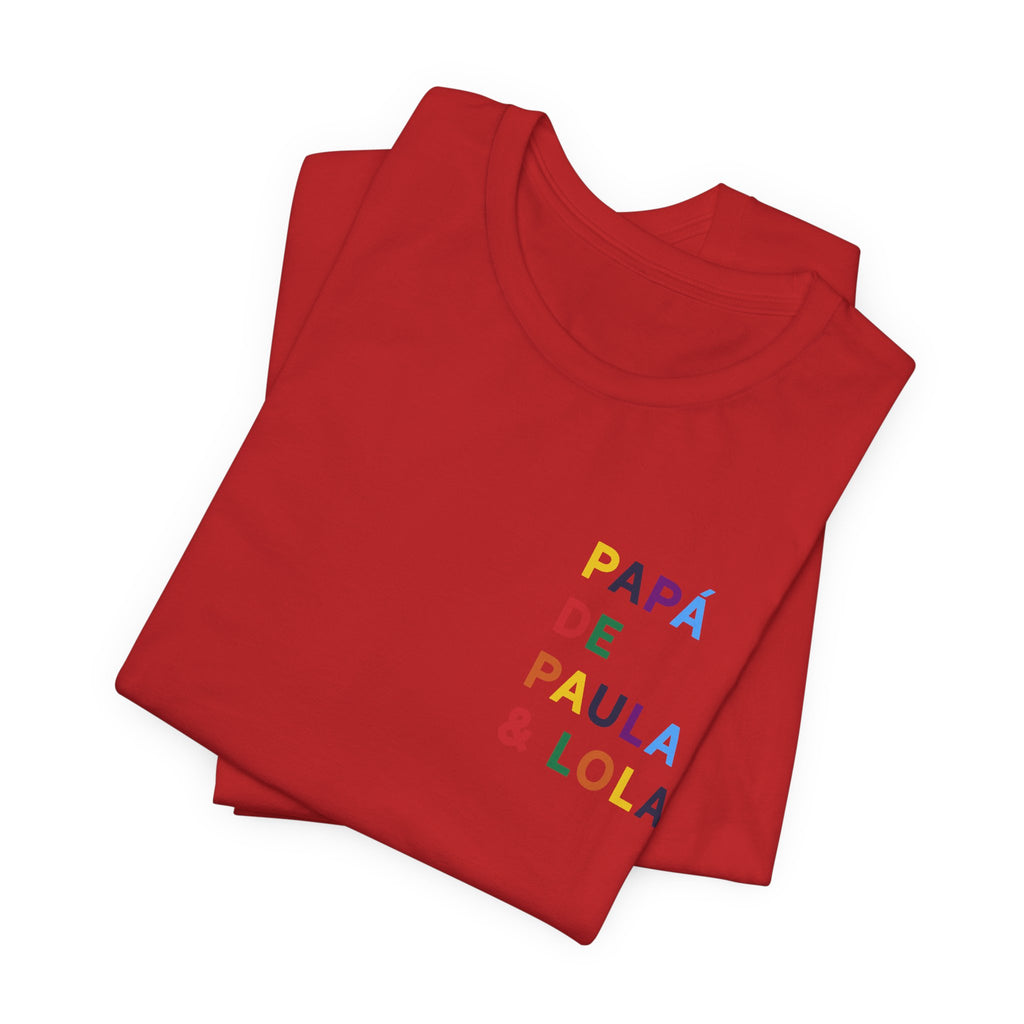 Camiseta Papá con nombre multicolor
