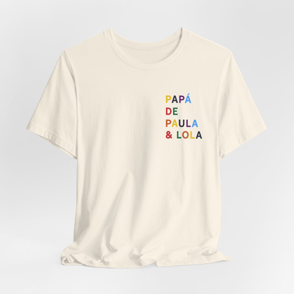 Camiseta Papá con nombre multicolor