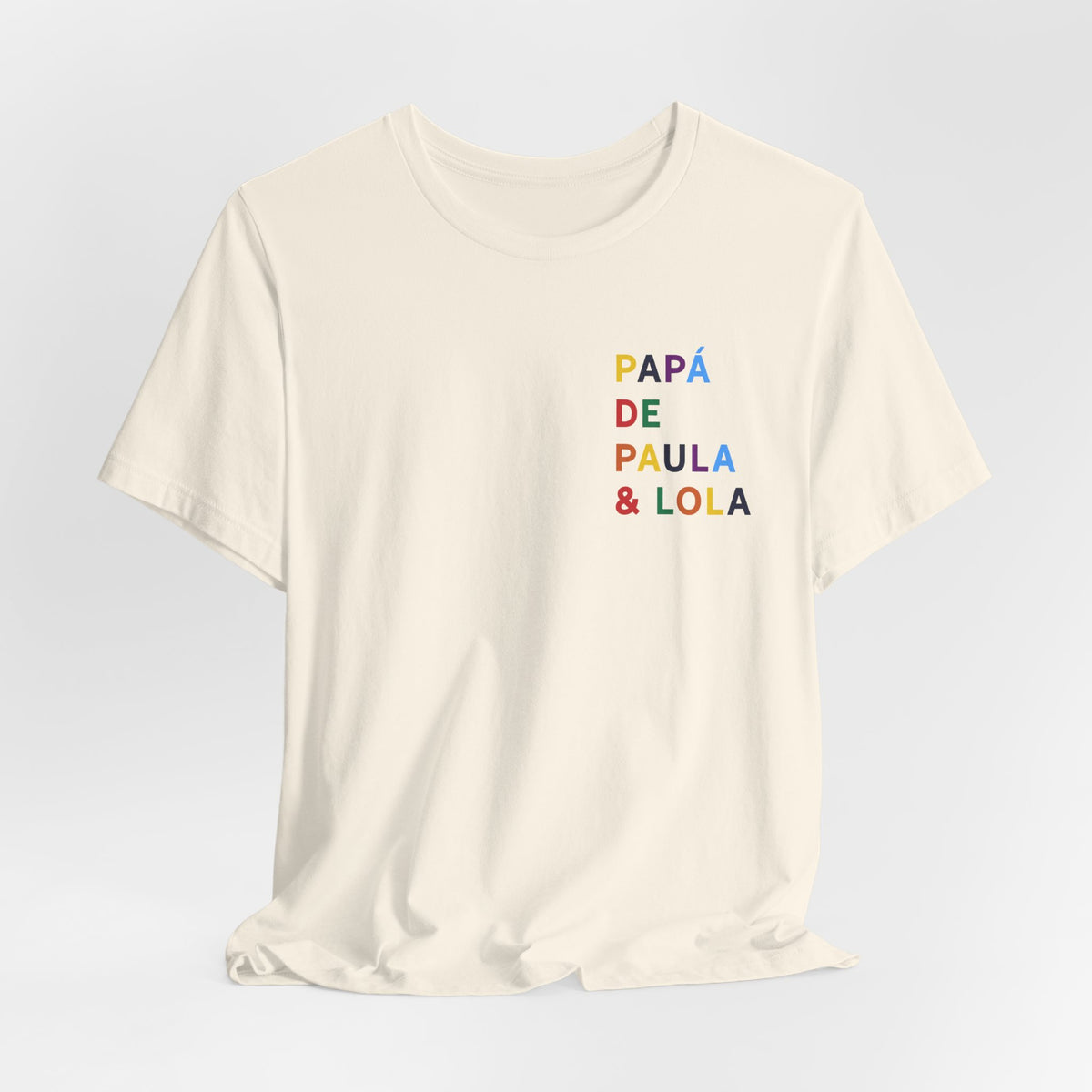 Camiseta Papá con nombre multicolor